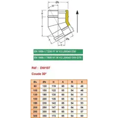 Coude 30° - Conduit Inox Double Paroi Isolé Ø 80mm