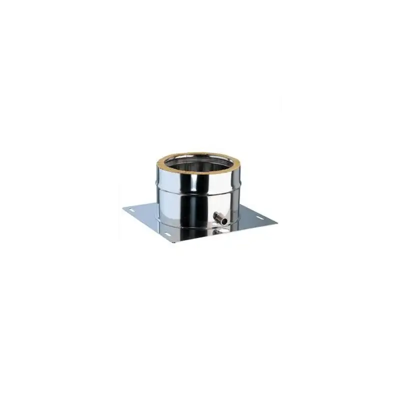Plaque de Départ avec Purge Horizontale - Conduit Inox Double Paroi Isolé Ø 80mm Plaque de Départ avec Purge Horizontale - Conduit Inox Double Paroi Isolé Ø 80mm
