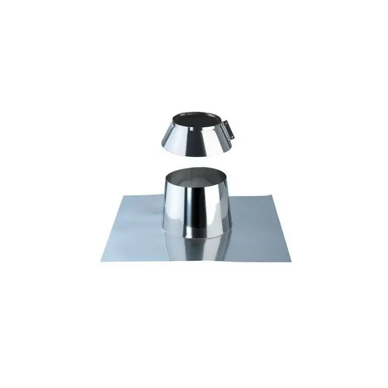 Solin pour Toit Plat ou Incliné Inférieur à 5° - Conduit Inox Double Paroi Isolé Ø 80mm