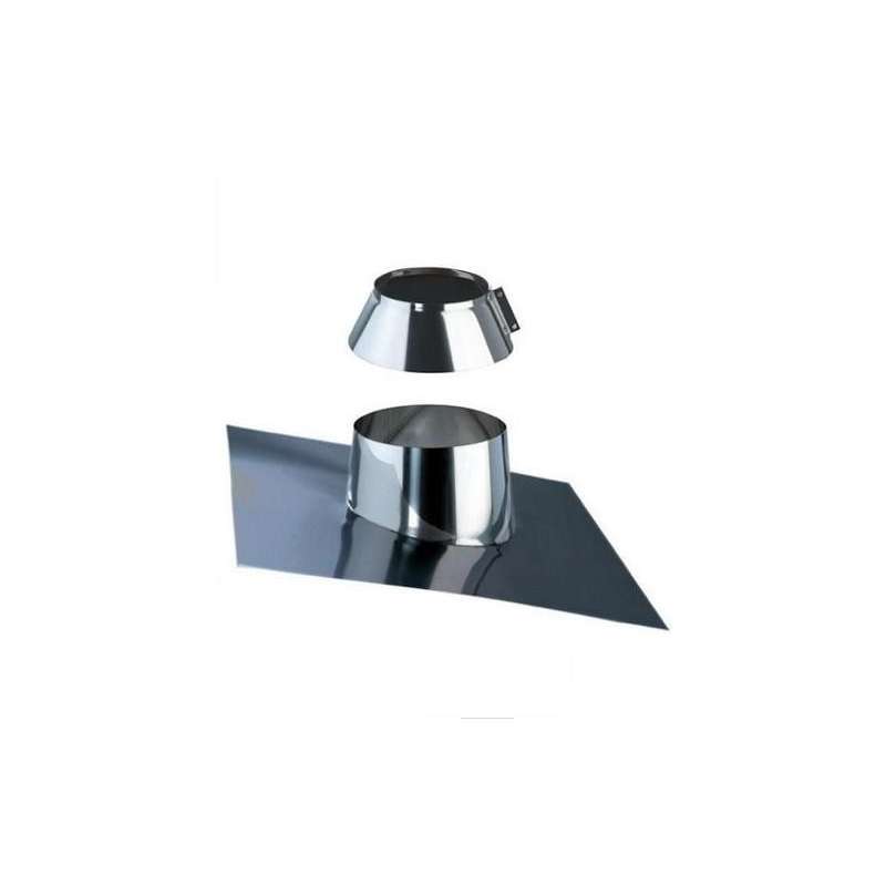Solin avec Bavette Plomb 5 à 30° - Conduit Inox Double Paroi Isolé Ø 80mm