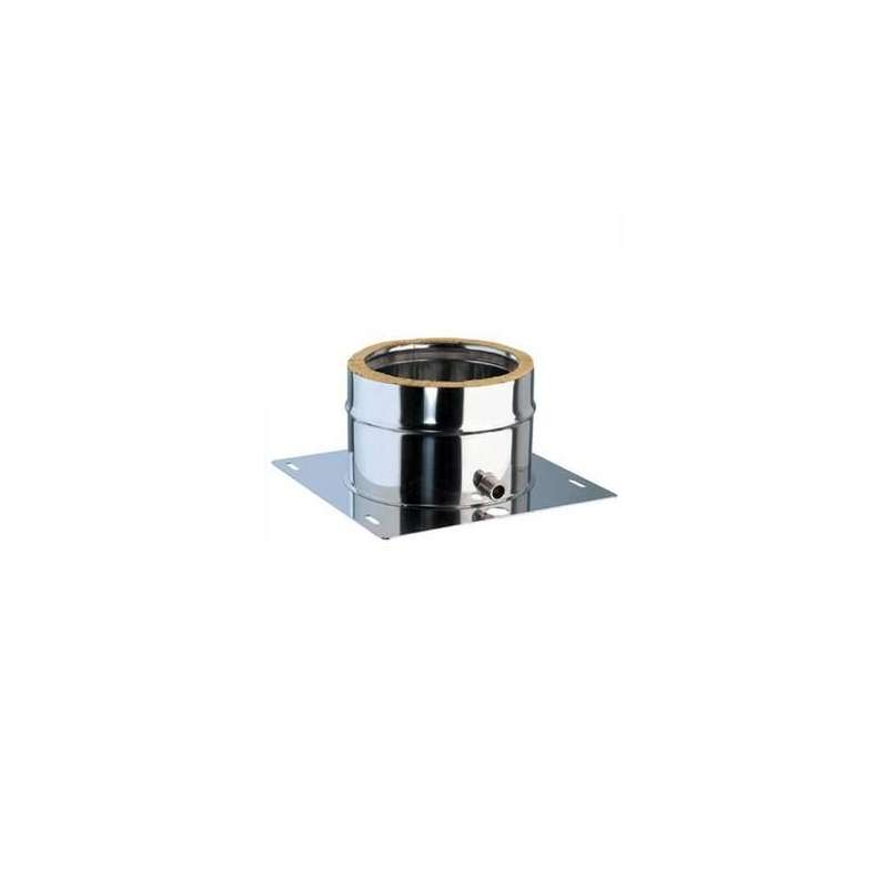 Plaque de Départ avec Purge Horizontale - Conduit Inox Double Paroi Isolé Ø 100mm