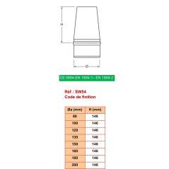 Cône de Finition - Inox Simple Paroi Ø 80mm