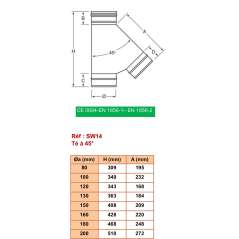 Té 135° - Inox Simple Paroi Ø 100mm