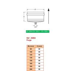 Purge avec Récupérateur de Condensats - Conduit Inox Simple Paroi Ø 150mm