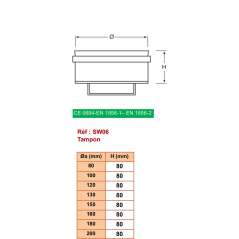 Tampon de Visite avec Poignée - Conduit Inox Simple Paroi Ø 180mm