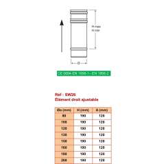 Élément Ajustable - Conduit Inox Simple Paroi Ø 200mm