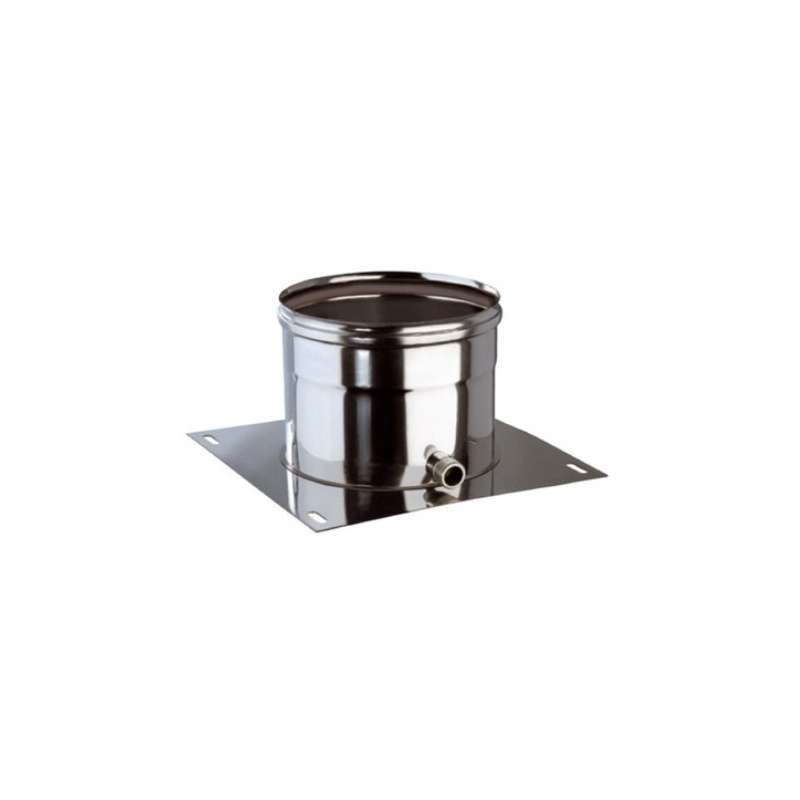 Plaque de Départ avec Purge Horizontale - Conduit Inox Simple Paroi Ø 200mm