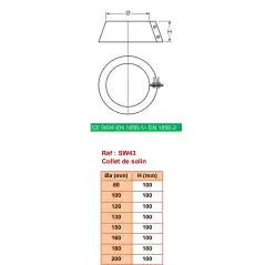Collet Anti-Intempéries - Conduit Inox Simple Paroi Ø 200mm