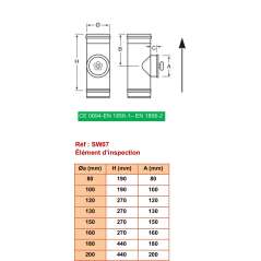 Élément d'Inspection Porte Ronde - Conduit Inox Simple Paroi Ø 250mm