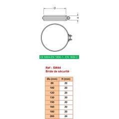 Bride de Sécurité - Conduit Inox Simple Paroi Ø 250mm