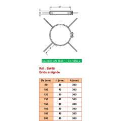 Bride Araignée - Conduit Inox Simple Paroi Ø 250mm
