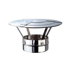 Finition avec Chapeau Pare-Pluie - Inox Simple Paroi Ø 100mm