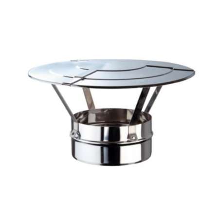 Finition avec Chapeau Pare-Pluie - Inox Simple Paroi Ø 100mm