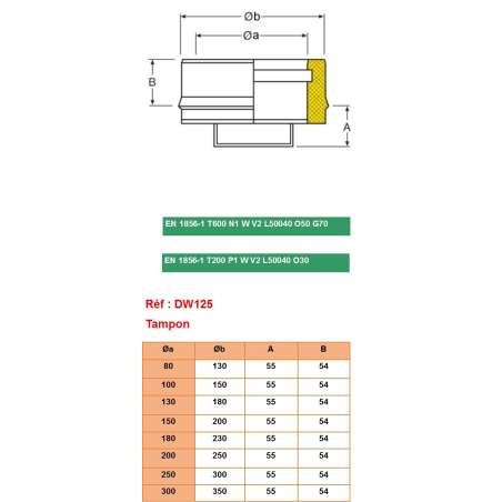 Tampon de Visite avec Poignée - Conduit Isolé Ø 150mm