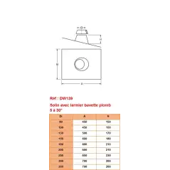 Solin avec Bavette Plomb 5 à 30° - Conduit Inox Double Paroi Isolé Ø 80mm