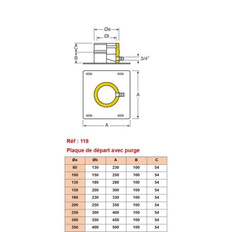 Bride de Haubanage - Conduit Inox Double Paroi Isolé Ø 150mm