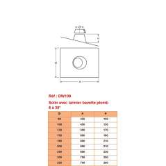Solin avec Bavette Plomb 5 à 30° - Conduit Inox Double Paroi Isolé Ø 150mm