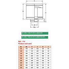 Chapeau de Finition Anti-Vent - Conduit Isolé Ø 180mm