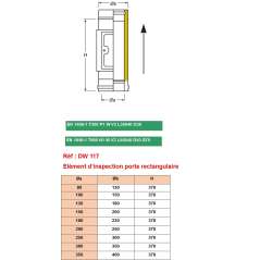 Élément d'Inspection avec Porte - Conduit Isolé Ø 200mm