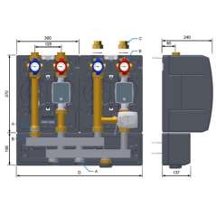 Module Hydraulique Complet avec Vanne 3 Voies Motorisée (Circuit Mélangé)