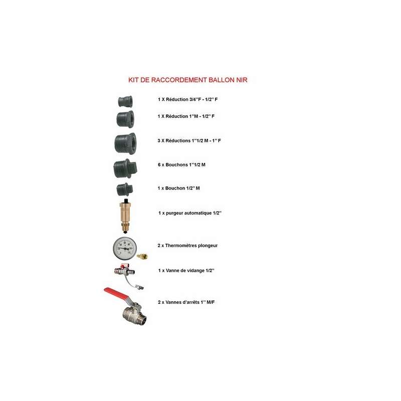Kit de Raccordement N°8 pour Ballons Tampon NIR (200 à 500L)