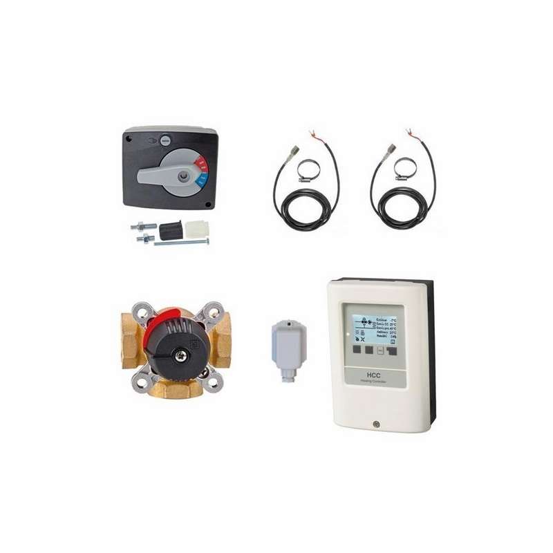 Kit de Mélange Vanne 3 Voies 1" avec Régulateur Multi-Zones SOREL HCC4 Kit de Mélange Vanne 3 Voies 1" avec Régulateur Multi-Zones SOREL HCC4