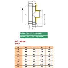 Té 90° - Conduit Inox Double Paroi Isolé Ø 80mm