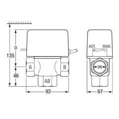 Vanne de Zone Solaire Motorisée 2 Voies 3/4" (MUT)