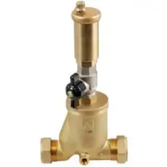 Séparateur d'air combiné solaire Afriso en laiton avec raccords bicone de 22mm.