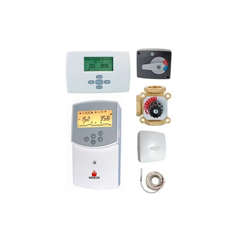 Kit de Mélange Vanne 3 Voies 1" avec Régulateur Clima et Thermostat Filaire