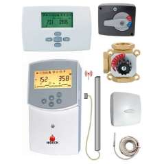 Kit de mélange vanne 3 voies 1''F régulateur Clima et thermostat d'ambiance radio