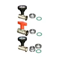 Kit 3 Vannes 1" pour Circuit de Distribution (avec Thermomètres)