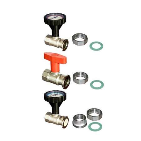 Kit 3 Vannes 1" pour Circuit de Distribution (avec Thermomètres)