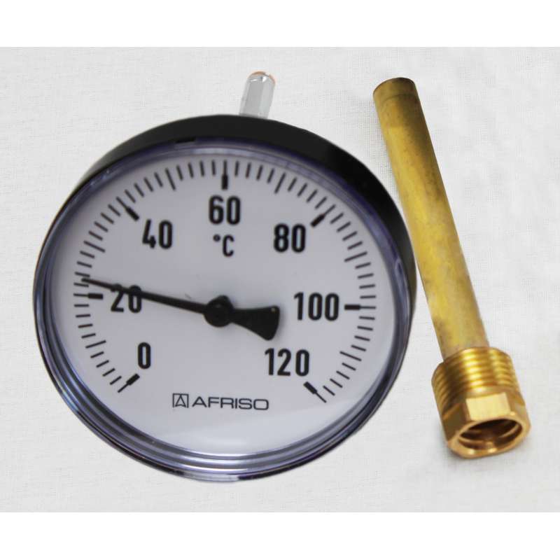 Thermomètre Ø100mm avec Doigt de Gant (Sonde 100mm)