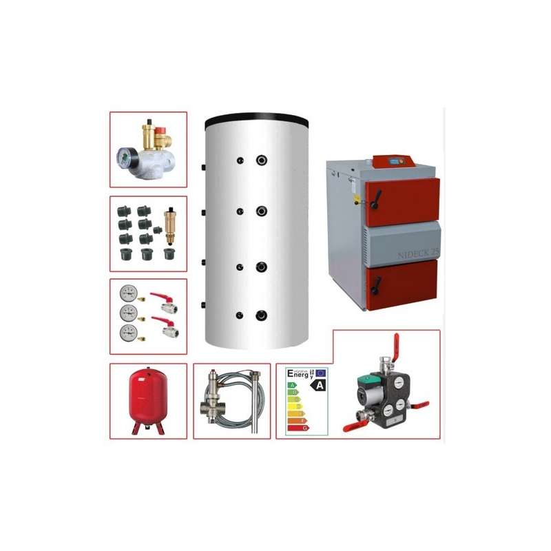 Kit Chaudière NIDECK 25kW + Ballon Combiné ECS 1000L - Kit N°4