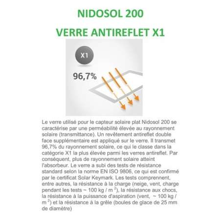 Capteur Solaire Thermique Haut Rendement Nidosol 200 (2,06 m²)