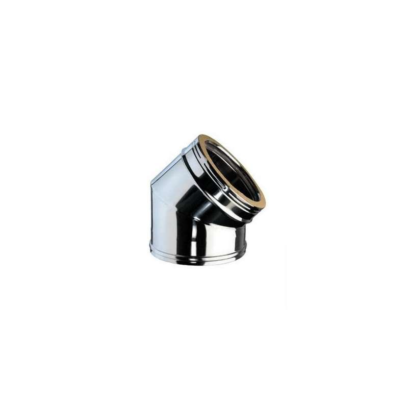 Coude 45° - Conduit Inox Double Paroi Isolé Ø 130mm Coude 45° - Conduit Inox Double Paroi Isolé Ø 130mm