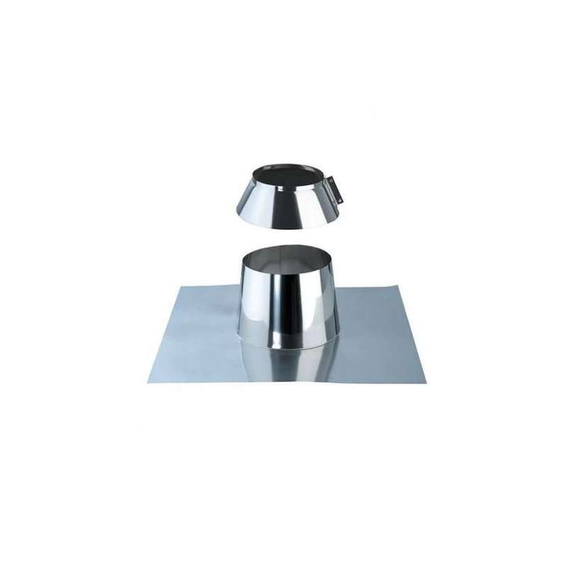 Solin pour Toit Plat ou Incliné Inférieur à 5° - Conduit Inox Double Paroi Isolé Ø 130mm