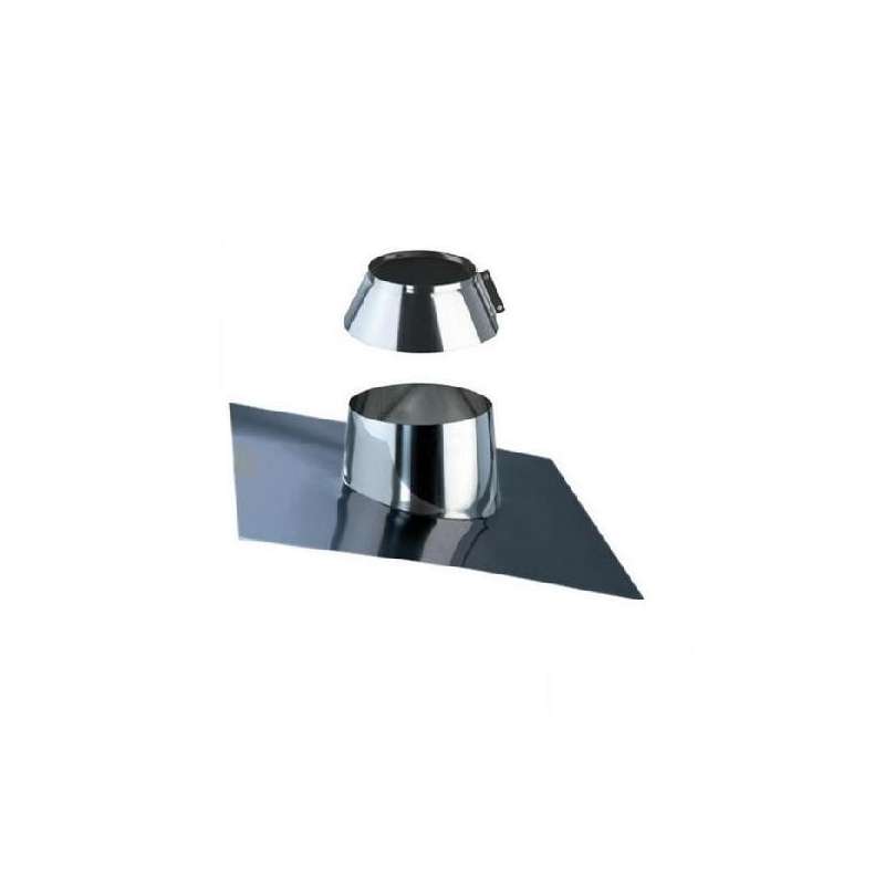 Solin avec Bavette Plomb pour Toit Incliné (30-45°) - Conduit Isolé Ø 130mm