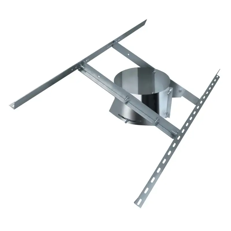 Support au Toit Galvanisé Renforcé - Conduit Inox Double Paroi Isolé Ø 130mm