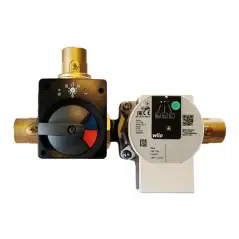 Kit de recyclage thermique régulé et motorisé avec circulateur Wilo et vannes G1" pour chaudière à bois.