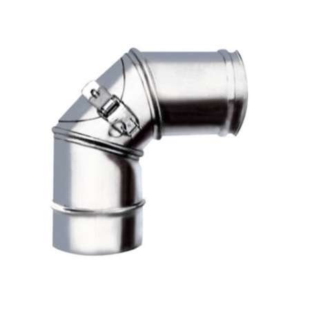 Coude 90° avec Trappe de Visite - Inox Simple Paroi Ø 130mm