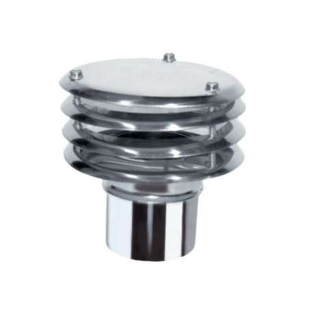 Finition Anti-Vent Lamelles - Inox Simple Paroi Ø 130mm