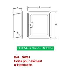 Porte pour Élément d'Inspection - Inox Simple Paroi Ø 130mm