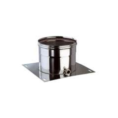 Plaque de Départ avec Purge Horizontale - Inox Simple Paroi Ø 130mm