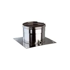 Plaque de Départ avec Purge Horizontale - Inox Simple Paroi Ø 130mm