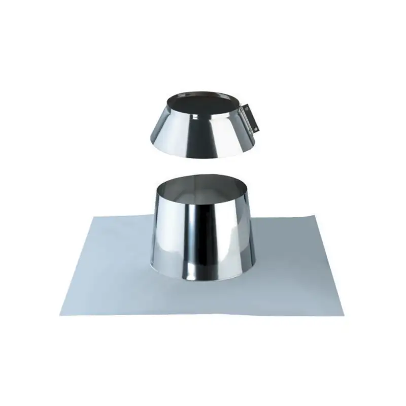 Solin pour Toit Plat ou Incliné Inférieur à 5° - Inox Simple Paroi Ø 130mm Solin pour Toit Plat ou Incliné Inférieur à 5° - Inox Simple Paroi Ø 130mm