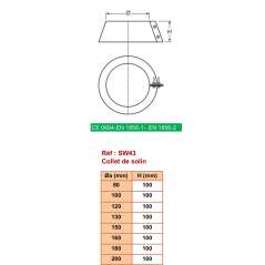 Collet Anti-Intempéries - Conduit Inox Simple Paroi Ø 150mm