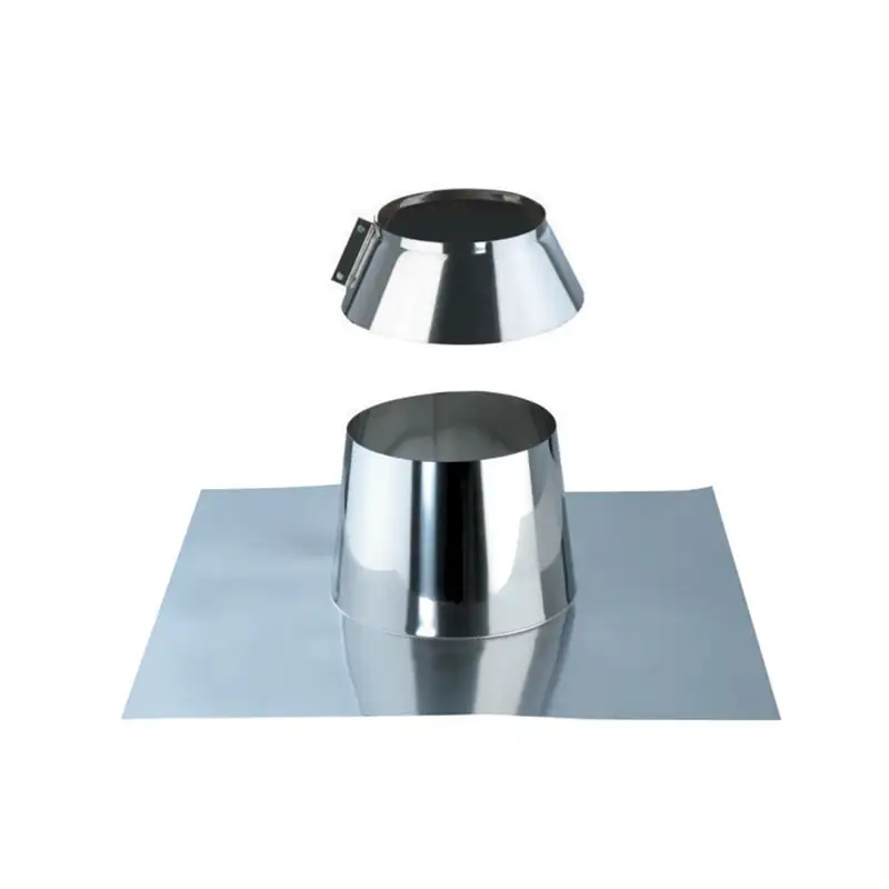 Solin pour Toit Plat ou Incliné Inférieur à 5° - Conduit Inox Double Paroi Isolé Ø 150mm Solin pour Toit Plat ou Incliné Inférieur à 5° - Conduit Inox Double Paroi Isolé Ø 150mm