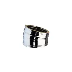 Coude 15° Inox 316L Double Paroi Isolé Ø 150mm - Cheminée